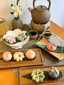 ตกแต่งโต๊ะขนมปังแบบจีนใหม่ ตกแต่งด้วยใบไม้ไผ่ ตกแต่งด้วยใบไม้ ตกแต่งด้วยขนมปังจีน ตกแต่งด้วยขนมปัง ตกแต่งด้วยใบไม้ไผ่