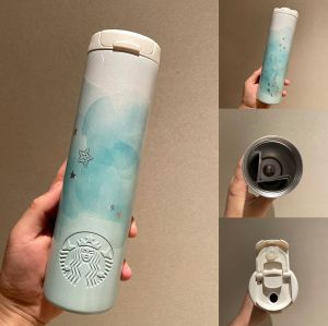 Starbuck Official Store Starbuck Cup 2022 Anniversary Sea Blue Goddess Pisces Tail Stainless Steel Insulation Cup Office Desk Drinking Cup Starbuck Tumbler Starbuck Mug