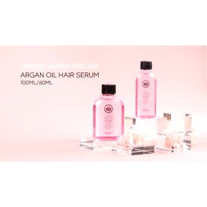 LAIKOU Japan Sakura Argan Oil Hair Serum Smooth Refreshing Nourishing Repair Split Ends Hair Essence 100ml