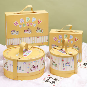 Cartoon Birthday Gift Box Baby Full Moon Party Favors Box Boys Creative Premium Empty Box Square Cardboard Wedding Supplies