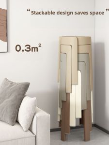 Modern Minimalist Plastic Stool Home Use Foldable Thickened Living Room Stool Lightweight Luxury Extra Thick Durable Stool