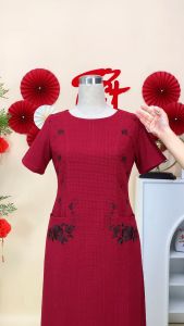 Đầm thiết kế sang trọng chất liệu vải dệt ánh kim cao cấp DD4L0952 Thời trang Thiều Hoa