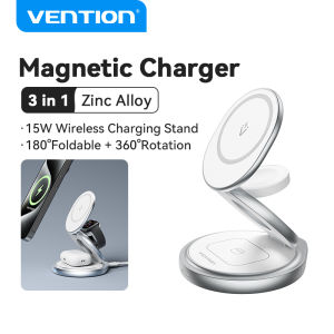 Vention 3 in 1 MagSafe wireless charger 15W magnetic Fast Charging Stand Dock for iPhone iWatch Airpods HuaWei XiaoMi samsung macsafe charger