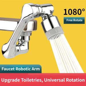 All Copper Faucet Universal Robotic Arm Water Taps for Washbasin Kitchen Rotating Bathroom Faucet Extended Splash Nozzle for Toiletries