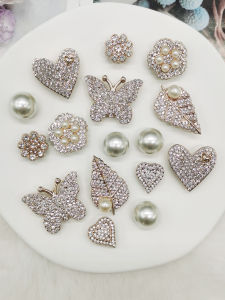16PCS Resin Butterfly Shoe Charms Rhinestone Leaf Shoes Accessories Flower Shoe Decorations DIY Heart Shaped Clog Shoe Clips