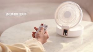 USB Charging Foldable Desk Fans Wall Mounted Hanging Ceiling Fan with Night Light 3 Speed Adjustable For Home Room Air Cooler Fan