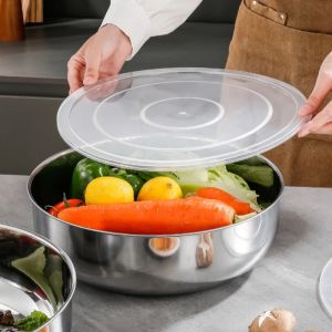 Large Stainless Steel Mixing Bowls Rust Resistant for Dough Kneading Pasta Making Vegetable Washing Soups Kitchen Utensil