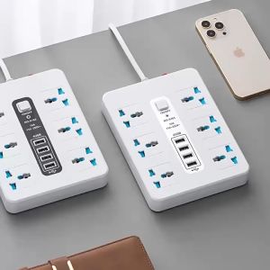 POWER SOCKET ELECTRIC 4 USB 6 COLOKAN - STOP KONTAK TERMINAL USB DAN COLOKAN LISTRIK - Power Strip Power Socket Charger Stop Kontak Usb Charger 2Meter | Power Socket Elektrik 4 USB 6 Colokan Type C HYB