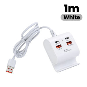 Eloguh 4 Ports 2 USB Charger 2 PD Type C Fast Charging USB Phone Charger Adapter For iPhone Samsung Xiaomi Huawei