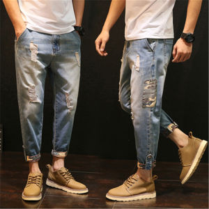 Loose Straight Leg Mens Jeans Summer Wide Leg plus Size Big Butt Thickened Dad Pants High Waist Button Closure Youth Trendy