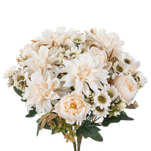 Artificial Flowers Silk Dahlia Rose Festival Home Room Table Garden Arch Wall Wedding Bridal Bouquet Autumn Decora Yard Diy Gift