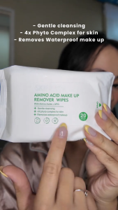 SKINEVER Amino Acid Facial Wipes Deep Cleansing Makeup Removal Gentle Exfoliation for All Skin Types 20pcs