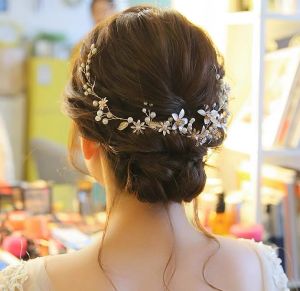 New Pearl Bridal Headwear Makeup Follow-Up Photography Wedding Dress Styling Hair Accessories Korean Style Alloy Engraving
