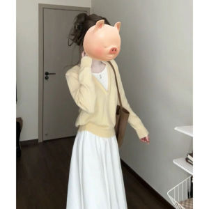 CHANGTONG | Spring Matching Set Knit Sweater and Midi Skirt