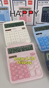 Deli Calculator TE837C 12 Digit Dual Power LCD