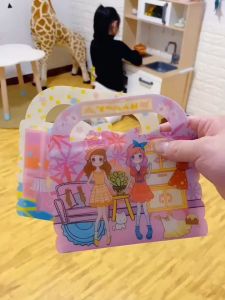 Dress Up Puffy Sticker Collecting Book Reusable Repeatedly Paste Gift For Girl Buku Stiker Kanak-Kanak 泡棉贴纸收集册