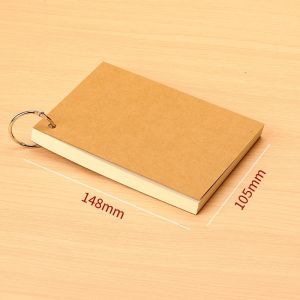 Portable A6 Blank Loose Leaf Notebook Mini A5 with Ring Binder Detachable Handy Small Sticky Notes Book for Business And Study