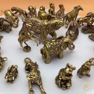 Decor Mini Tượng Đồng Nhỏ Trang Trí Đế Xông Trầm Cá Chép Đớp Hoa Sen Bằng Đồng Thau - Đồ Đồng Thuận Tâm