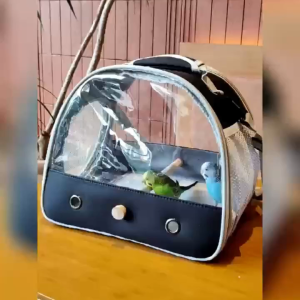 Handheld and Crossbody Small Parrot Travel Carrier Front and Back Transparent Mesh Windows for Ventilation Side Zippered Mesh Pocket for Storage Foldable and Lightweight Suitable for Budgerigars Cockatiels Sun Conures,Parrot bag,bird travel cage