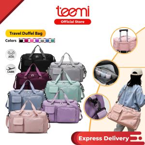 TEEMI Beg Baju Pakaian Balik Kampung Besar Saiz 35L Travel Duffel Nylon Bag Cabin Luggage Weekender Multi Compartment Water Resistant Hands-Free Trolley Strap Beg