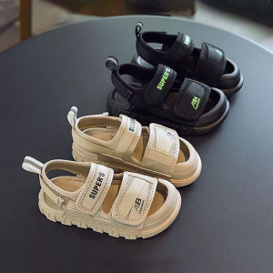 Childrens Sandals Boys 2024 Summer New Arrival Super Cool Soft Bottom Non Slip Girls Closed Toe Girl All-Matching Beach Shoes Tide