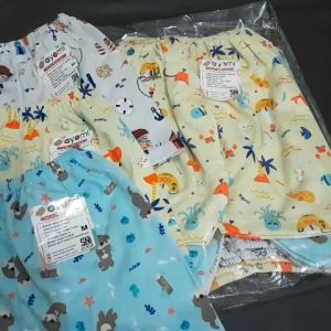 Ayomi 3pc Jumper Bayi Seri \\\"Hello Sea\\\" Usia 3-6 Bulan Overall Lembut Nyaman