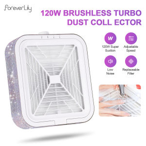 120W Powerful Nail Dust Collector With 2 Filter Super Suction Brushless Nail Dust Extractor Nail Art Manicure Fan Vacuum Cleaner