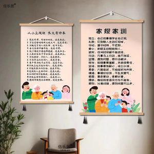 New Chinese Style Decorative Painting Home Rules And Etiquette Decoration for Living Room Bedroom Childrens Room Study Wall Art