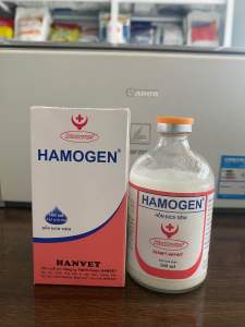 HAMOGEN (100ml) hanvet dung dịch tiêm xử lý các bệnh đường hô hấp tiêu hoá viêm ruột viêm tử cung ở chó mèo và gia súc