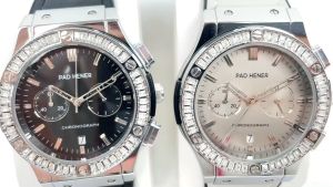 PAD HENER Orka Jam Tangan Pria Wanita Analog Quartz Strap Rubber Tanggal Cronograph Aktif 44mm