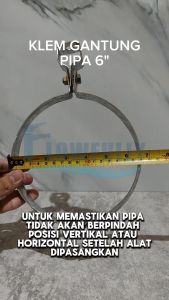 KLEM GANTUNG PIPA 5 INCH BESI ENGSEL HANGER CLAMP CLEM BAUT MUR