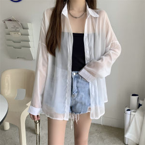 PM✿ Sunscreen Chiffon Shirt Coat Women Thin Summer Design High-end Sweet Long-sleeved Top