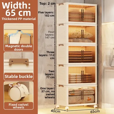 Foldable Free-Moving Storage Cabinet
