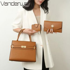 3 Sets Or 1 Big Bag Womens Handbag Large Capacity Bags Luxury Shoulder Crossbody Bags Small Coin Purse Quality Leather Sac Hot