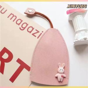 JINHF Cute Creative Pull Out Key Sleeve Cartoon Animal PU Leather Car Key Case Holder Large Capacity Keychain Pouch Keychain Organizer