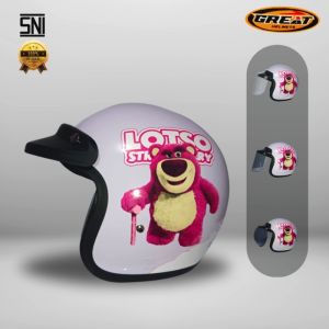 Great Helm Bogo Motif Lotso Putih Original Wanita Termurah 100% SNI M08