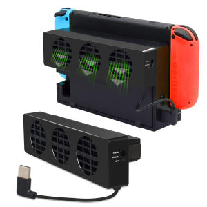 BSN | Cooling Fan for Nintendo Switch NS Original Stand Game Console Dock Cooler with 3-Fan USB Cooling Fan for Nintend NS NX
