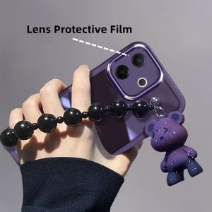 เคสโทรศัพท์ OPPO A5 Pro 5G ในตัวเคสฟิล์มเลนส์พร้อมสร้อยข้อมือตุ๊กตาป้องกันเลนส์ OPPOA5Pro กรอบนุ่ม