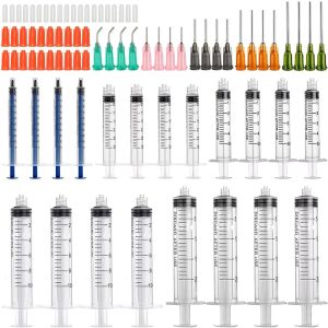 1 Set of 80Pcs Glue Applicator Syringes with Blunt Tip Needle and Cap for Liquids Glues Inks Perfumes and Lip Glosses