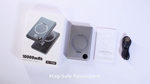 KUULAA 10000mAh PowerBank พาวเวอร์แบงค์ Wireless สาย PD 20w แบตสำรองไร้สาย Magnetic Wireless Charger with Holder Wireless Charging Power Bank with Power Display