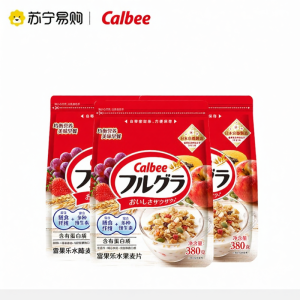 Calbee | Original Flavor Fruit Cereal 380g by Calbee Instant Breakfast Meal Replacement Satiety Instant Grains with Sugar from Japan