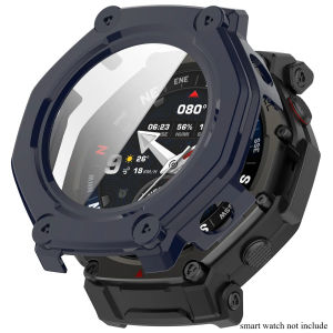 Tempered Glass +PC Case for Amazfit T-REX 3 Pro Smart Watch Full Cover Bumper for Huami Trex3 Pro 48mm Shell Accessoies
