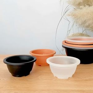 韩式圆矮盆 Short Round Pot 多肉植物塑料花盆 磨砂盆 Succulent plastic flower pot frosted pot planter