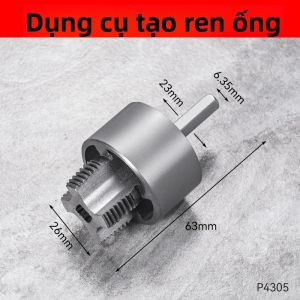 Máy Khoan Điện Công Cụ Tạo Ren Ống Tích Hợp Bên Trong Và Bên Ngoài (1/2  3/4  Dies) Để Sửa Chữa Hệ Thống Ống Nước Thép Hợp Kim