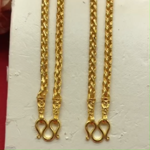 สร้อยคอทอง ลายหางกระรอก(สี่เสาโปร่ง) ความยาว 2024 นิ้ว เทียบเท่า 1-2 บาท เครื่องประดับทองชุบ ดีไซน์ทันสมัย เรียบหรู