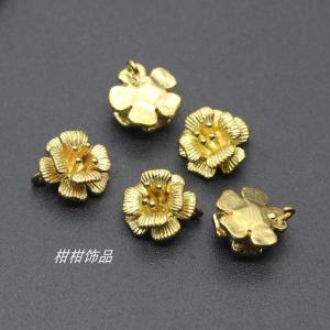 จี้ดอกไม้ทองแดง 10 มม. DIY ต่างหู กำไลข้อมือ อุปกรณ์ทำเครื่องประดับ เครื่องประดับแฟชั่น เครื่องประดับ DIY ดอกไม้ทองแดงแท้