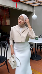 Skirt Rok Flare Lunar Mermaid Duyung Panjang Maxi Midi Wanita Bahan Scuba melar style Kekinian