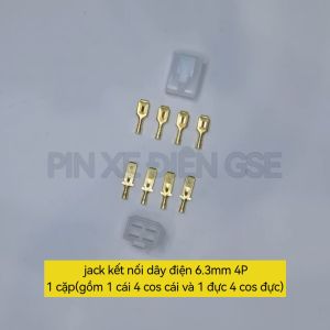 Jack kết nối dây điện 4P loại 6.3mm dành cho ô tô xe máy cao cấp(gồm đầu ghim)