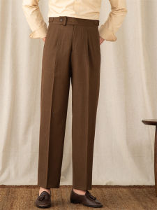High Waist Casual Loose Straight Italian Style Business Trousers Pants