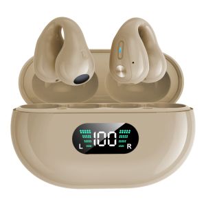 Clip-on Bone Conduction Earphones LED Surround Sounds Wireless Bluetooth 5.3 Headphones Noise Reduction Headsets Sports Earbuds